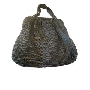 Corde Bead Black Beaded handbag and Coin Purse  Vintage Glamour